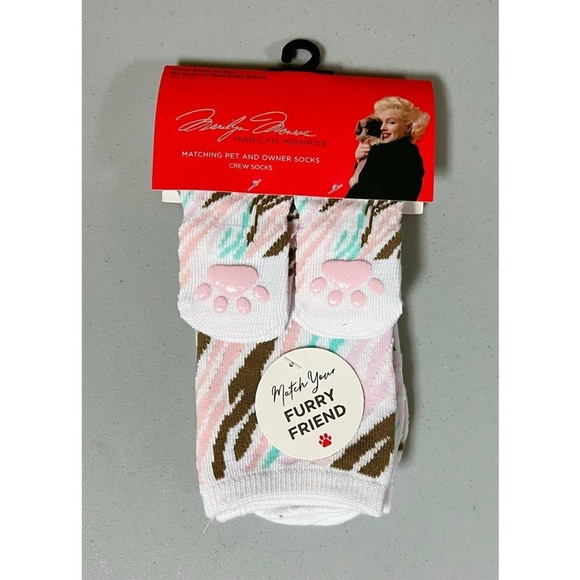 Marilyn Monroe Pastel Striped Matching Cat Cats Pet and Owner Crew Socks Set NWT - Picture 2 of 5